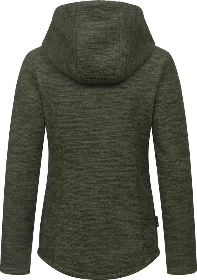ragwear ragwear Kapuzenstrickjacke Lyshka Melange Kuschelige Kapuzenjacke in Strick-Optik, Grün, – Produktbild 4 von 5