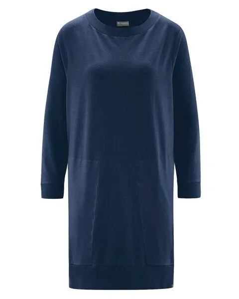 HempAge HempAge Sweatdress Hanf/Biobaumwolle, Navy (blau), – Produktbild 2 von 4