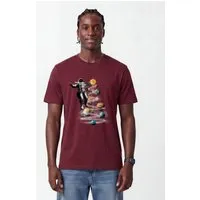 watapparel watapparel T-Shirt Unisex Weltraumreise, Burgundy, – Produktbild 1 von 1