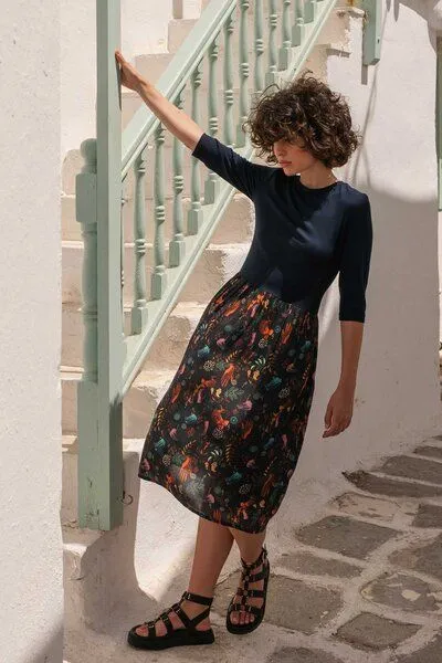 WiDDA berlin WiDDA berlin Kleid MIXI night/ afri Print aus ECOVERO®, Bunt, – Produktbild 4 von 4
