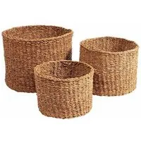 Originalhome Originalhome Natürlicher Korb aus Hogla, handgefertigt, 3er Set – Produktbild 1 von 1