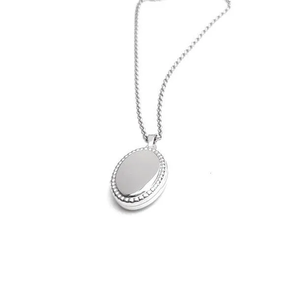 MOANINA MOANINA Kette Medaillon Sara - 925 Silber/18k Gold Vermeil - 3 Längen, Silber, – Produktbild 1 von 3