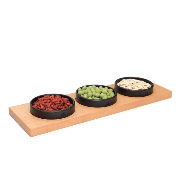 klotzaufklotz klotzaufklotz Servierschalen mit Holztablett, Schwarz, – Produktbild 6 von 8