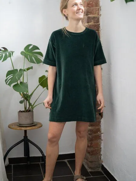 FUXBAU FUXBAU Frauen Samt Kleid, Grün, – Produktbild 2 von 4