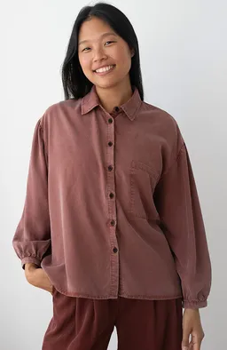 TWOTHIRDS TWOTHIRDS Damen vegan Bluse Recco Weinrot – Produktbild 1 von 1