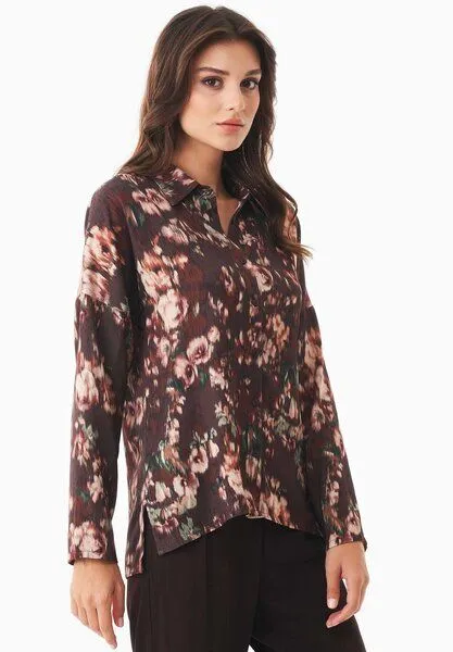 ORGANICATION ORGANICATION Hemdbluse aus LENZING ECOVERO, Blurred garden, – Produktbild 3 von 4