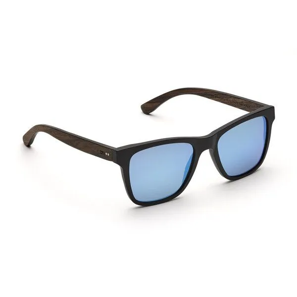TAKE A SHOT TAKE A SHOT Holz Sonnenbrille Eckig für Herren, Schwarz (schwarz/walnuss/blau), – Produktbild 2 von 4