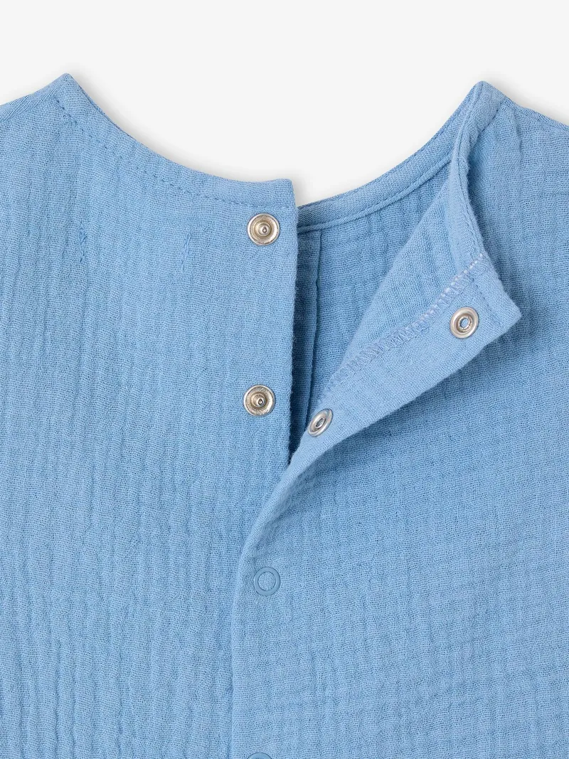 Vertbaudet Baby Hemdbluse aus Musselin, Hellblau, – Produktbild 3 von 3