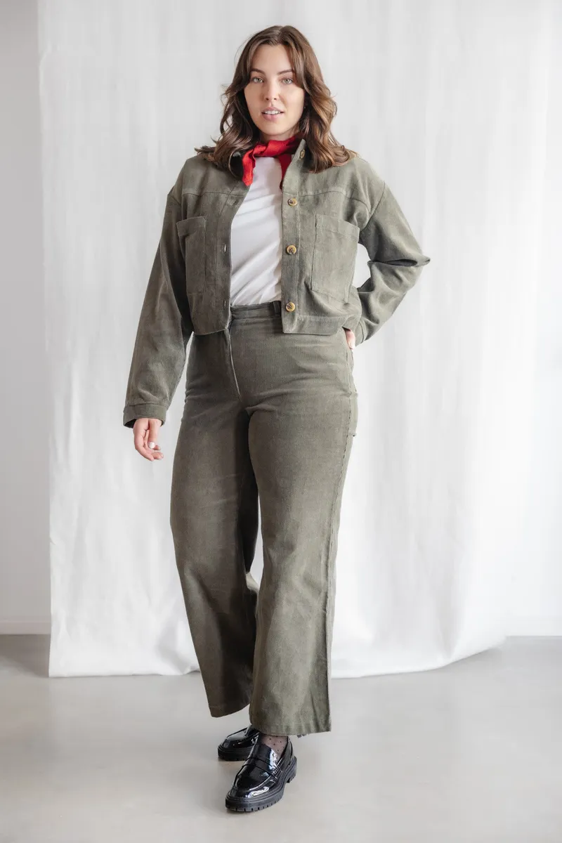 Jyoti - Fair Works Jyoti - Fair Works Damen vegan Hose Tushar Pistazie Grün, Olivgrün, – Produktbild 1 von 2