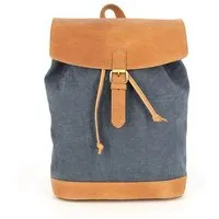 GLOBO Fair Trade GLOBO Fair Trade Lässiger Rucksack NOIDA aus Canvas & mattem Ökoleder, Braun/ blau, – Produktbild 1 von 1
