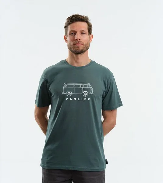 Gary Mash GARY MASH Shirt Vanlife retro aus Biobaumwolle, Blaugrün (grün), – Produktbild 3 von 4