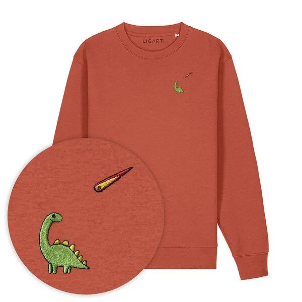 LIGARTI Bestickter Pullover – Charlie der Dino – LIGARTI Tiermanufaktur, Terracotta, – Produktbild 1 von 4