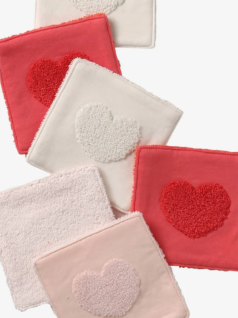 Vertbaudet 6er-Pack Waschlappen mit Aufbewahrungsbeutel, Wollweiß, – Produktbild 3 von 4