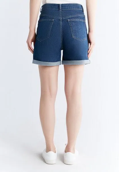 Evermind Evermind Women's Mom Shorts-WN3020, Lapis blue, – Produktbild 5 von 6