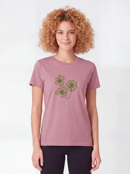 watapparel watapparel T-Shirt Frauen Glücksklee, Lilac dream, – Produktbild 2 von 2