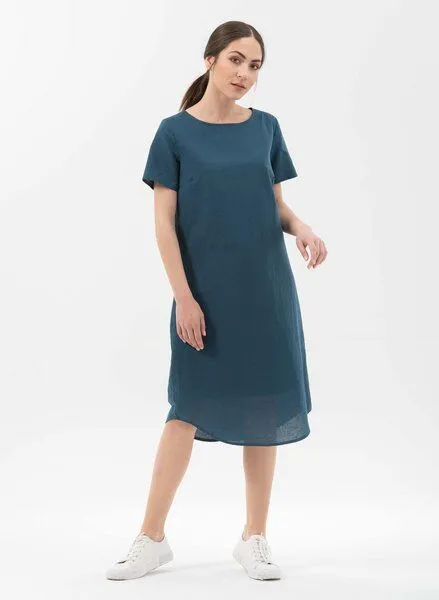 ORGANICATION ORGANICATION Kleid aus Leinen mit Bio-Baumwolle, Navy, – Produktbild 2 von 4