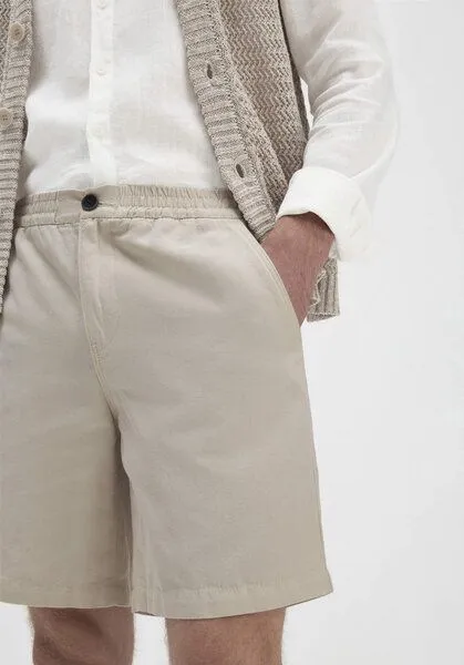 hessnatur hessnatur Shorts Relaxed aus Bio-Baumwolle mit Leinen, Düne, – Produktbild 2 von 4