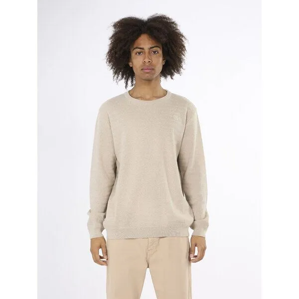 KnowledgeCotton Apparel KnowledgeCotton Apparel Strickpullover ZIG-ZAG aus Bio-Baumwolle, Natur (nature melange), – Produktbild 1 von 3