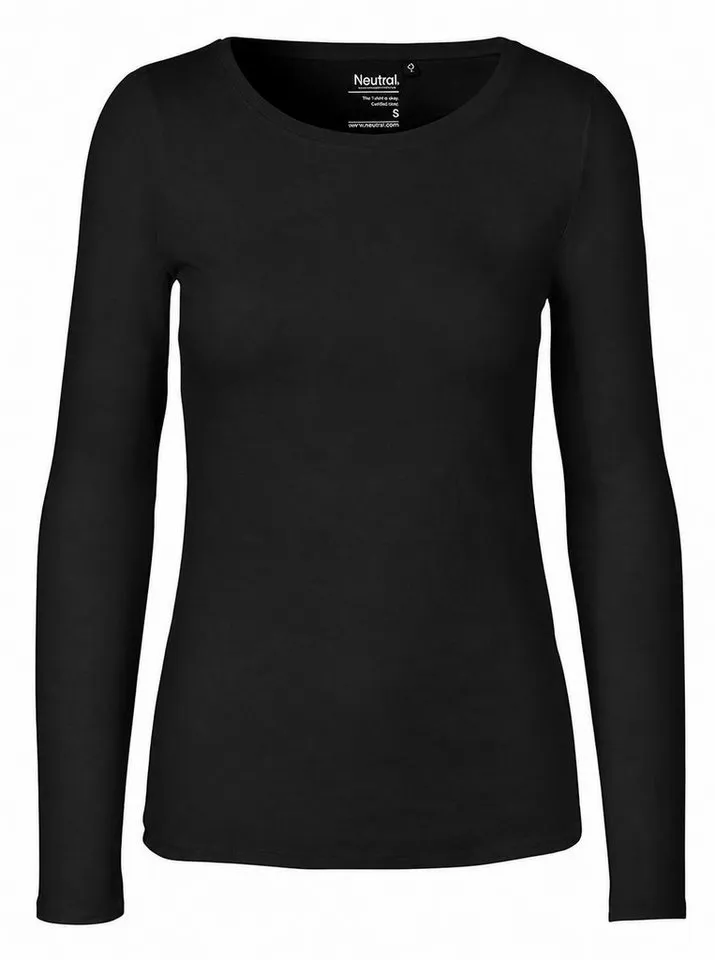 Neutral Neutral Langarmshirt Damen Long Sleeve T-Shirt / 100% Fairtrade-Baumwolle, Black, – Produktbild 2 von 3