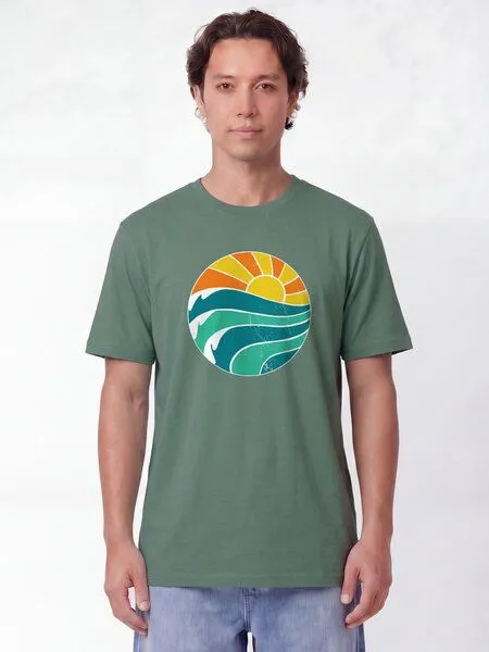 watapparel watapparel T-Shirt Unisex Summer Sun, Green bay, – Produktbild 2 von 2