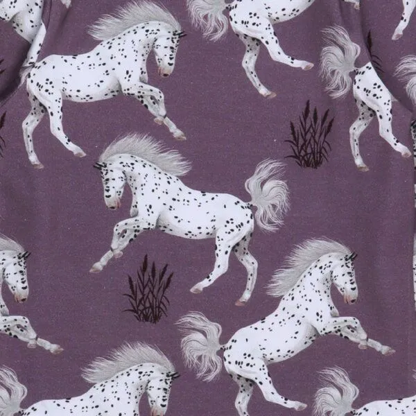 Walkiddy Kinder Langarmshirt Schimmel Bio-Baumwolle – GOTS-zertifiziertes Walkiddy Shirt mit Pferde-Print, weich, atmungsaktiv & ideal für Pferdefans, Lila, – Produktbild 2 von 3