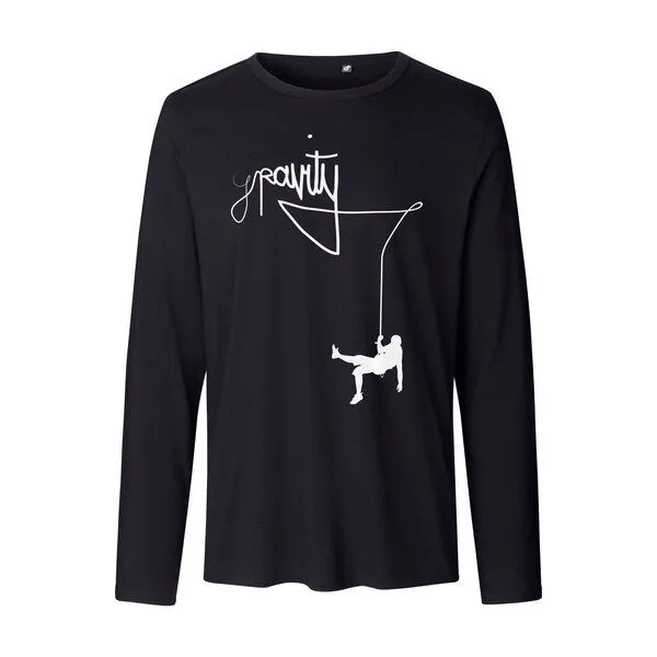 HANDGEDRUCKT HANDGEDRUCKT "Gravity" Männer Longsleeve, Black, – Produktbild 2 von 3
