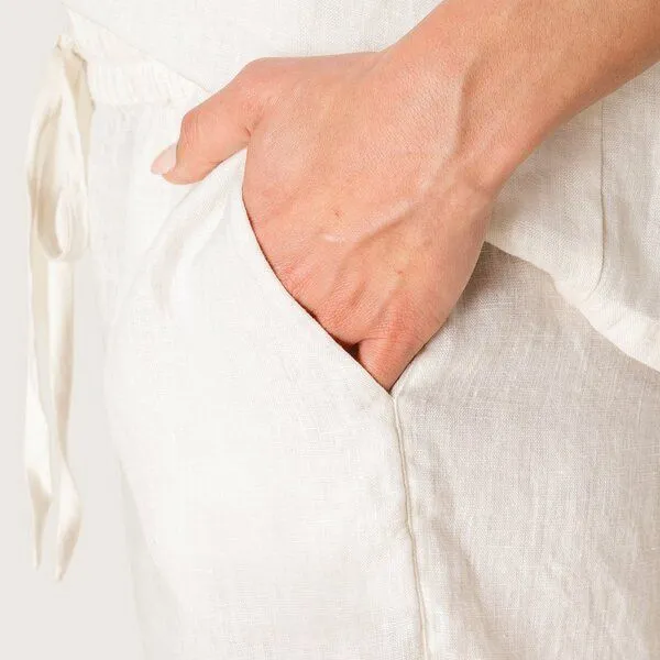 YTWOO YTWOO Damen Leinenshorts, Ivory, – Produktbild 5 von 5