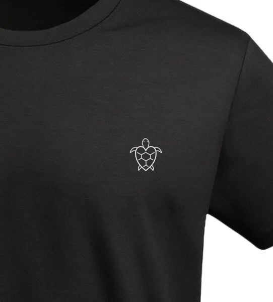 vis wear vis wear Schildkröte mit Herz für die Liebe - Organic Shirt, Schwarz, – Produktbild 2 von 3