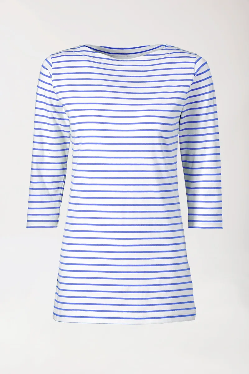 BERUFSBEKLEIDUNG Longshirt Damen - 3/4 Arm, blau/weiß - Berufsbekleidung.de, Blau/weiß, – Produktbild 1 von 1