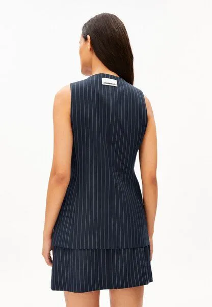 ARMEDANGELS ARMEDANGELS LONG PINSTRIPE Damen Weste aus TENCEL Lyocell Mix, Night sky-white, – Produktbild 2 von 4
