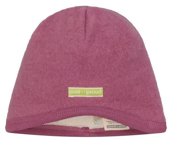 loud + proud loud + proud Babys & Kinder Mütze Wollfleece, GOTS-zertifiziert, Grape(rosa), – Produktbild 3 von 3