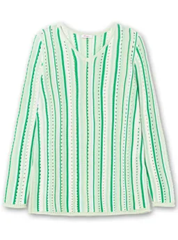 sheego Ajourpullover grün-offwhite – Produktbild 1 von 1
