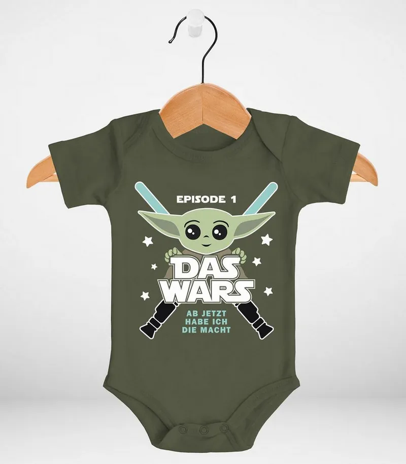 MoonWorks Body Baby Body mit Spruch lustig Episode 1 Das Wars Jetzt habe ich die, Grün, – Produktbild 3 von 3