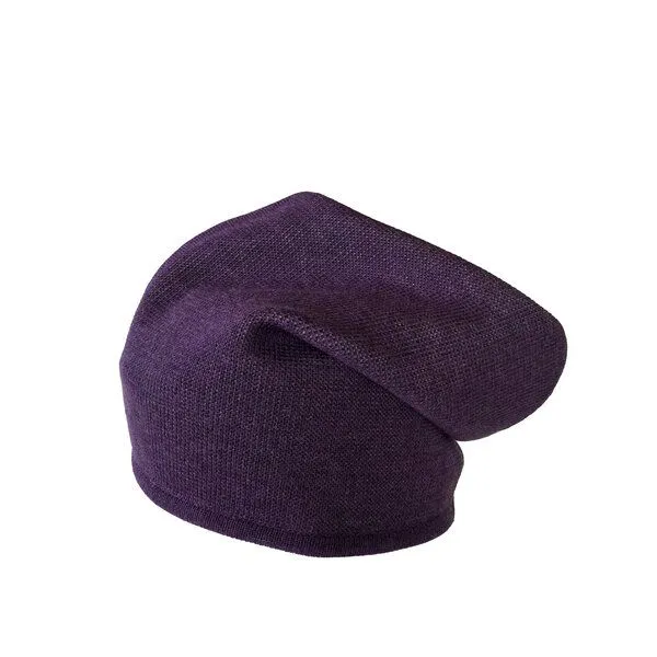austriandesign.at austriandesign.at BeanieMütze reversibel aus extrafeiner Merinowolle, Violett/grau, – Produktbild 2 von 4