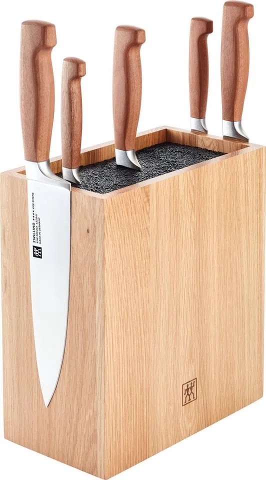 Zwilling Zwilling Messerblock **** VIER STERNE Wood (6tlg), Messer mit Kotibé-Holzgriffe, Messerblock aus Eiche, Braun, – Produktbild 4 von 5