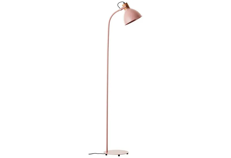 Brilliant Brilliant Stehlampe Erena, ohne Leuchtmittel, Höhe 150 cm, E27, Metall/Holz, Rosa, – Produktbild 1 von 3