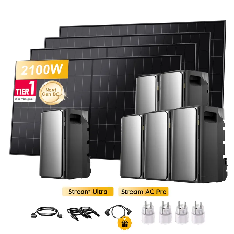 EcoFlow EcoFlow Stream Ultra, All-in-One Speicher für Balkonkraftwerke, mit 4 x 480Wp Sunpro BC Bifazial Full Black Solarmodul, by Powerness - Stream Ultra + 5 x Stream AC Pro | 11520Wh / 4 x Smart Plug / Selbstabholung – Produktbild 2 von 2