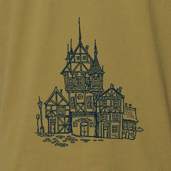 little kiwi little kiwi Unisex T-Shirt, "Alte Stadt", Olive oil (grün), – Produktbild 2 von 3