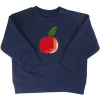MelaDi Meladi Kinder Baby - Sweater aus Biobaumwolle - Apfel auf Navy Blue – Produktbild 1 von 1