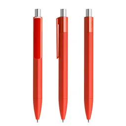 prodir prodir® Druckkugelschreiber DS4 Soft Touch PRR Push, blaue Mine, rot/silber satiniert – Produktbild 1 von 1
