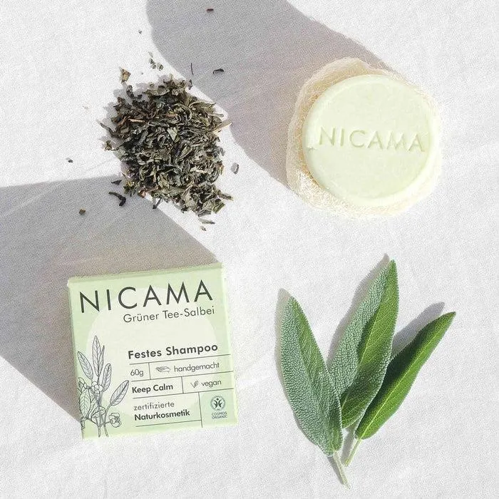 NICAMA NICAMA Festes Shampoo Grüner Tee - Salbei – Produktbild 1 von 2