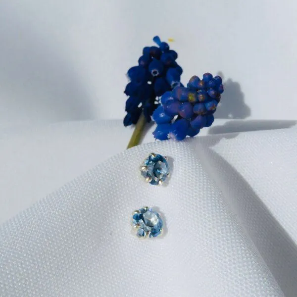 pakilia pakilia Silber Ohrstecker Steinchen Fair-Trade und handmade, Hellblau, – Produktbild 3 von 4