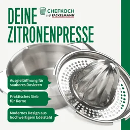 Chefkoch trifft Fackelmann Chefkoch trifft Fackelmann Zitronenpresse, 16cm, 2-teilig – Produktbild 1 von 1