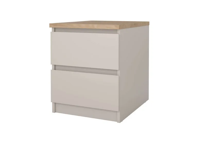 Home affaire Nachttisch Naia, Eleganter Nachttisch mit 2 Schubladen, Braun, – Produktbild 6 von 7