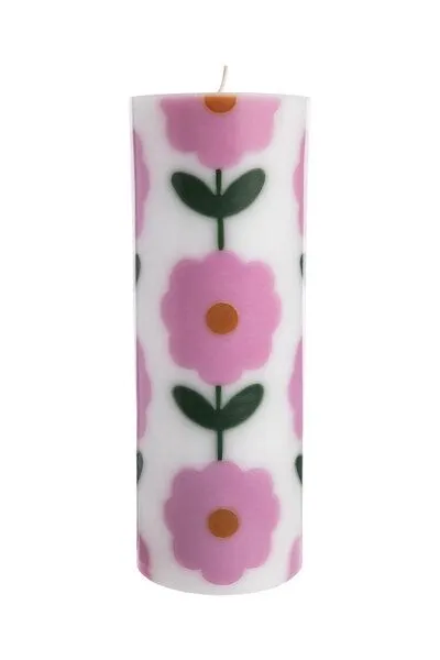 Tranquillo Tranquillo Stumpenkerze GLUMI FLOWERS, Wax035-rosa, – Produktbild 3 von 4