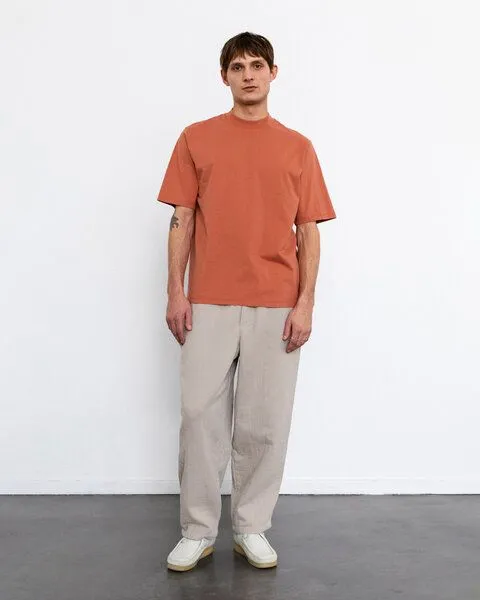 Rotholz Rotholz Basic T-Shirt mit breitem Kragen Bio Baumwolle, Rot, – Produktbild 3 von 7