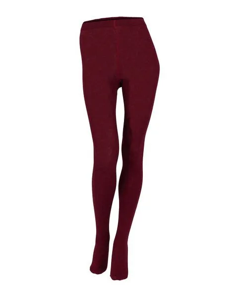 grödo grödo Damen Strumpfhose uni glatt gestrickt Bio Baumwolle mit Elasthan, Burgund, – Produktbild 1 von 1