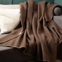 nahtur design nahtur-design Premium Merino-Lodendecke | Wolldecke aus 100 % mongolischer Merinowolle | ungefärbt, Schokobraun, – Produktbild 1 von 1