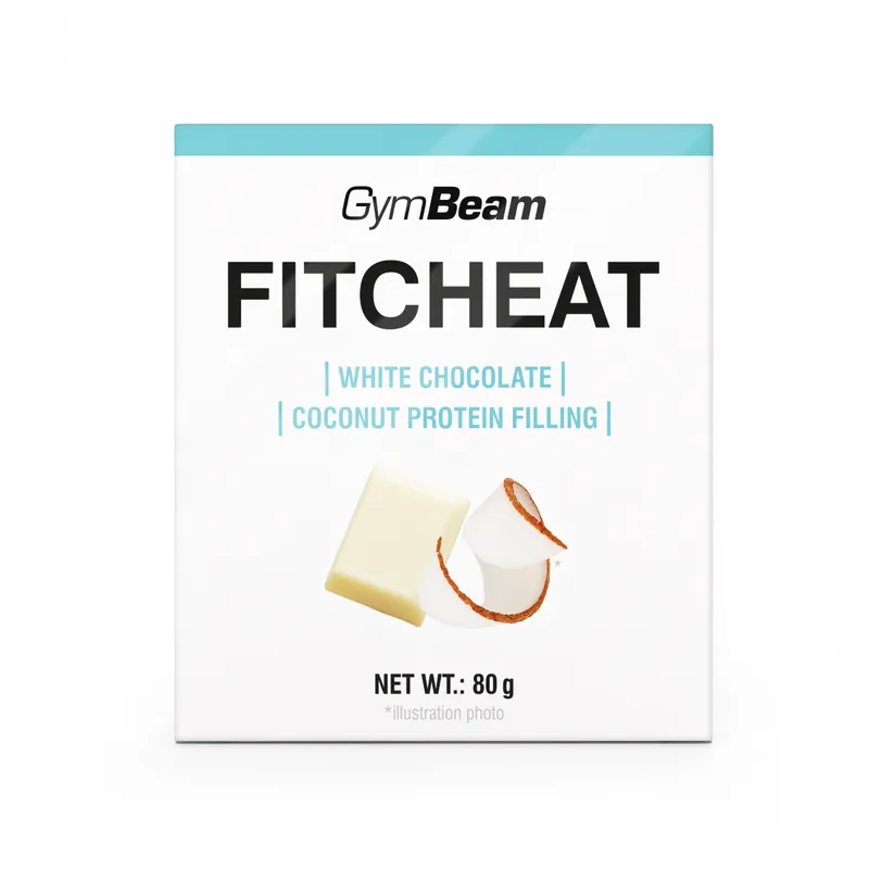 GymBeam Food GymBeam Fitcheat Protein Schokolade 80 g weiße Schokolade Kokos – Produktbild 1 von 1