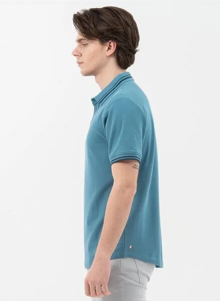 ORGANICATION ORGANICATION Poloshirt aus Bio-Baumwolle, Ocean, – Produktbild 2 von 4